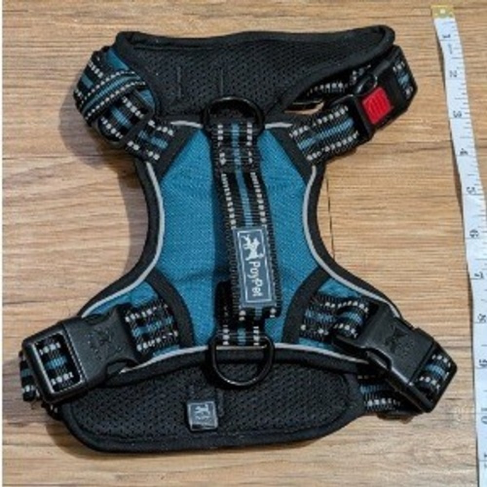 PoyPet No Pull Dog Harness Teal Blue Reflective Mesh Vest Medium